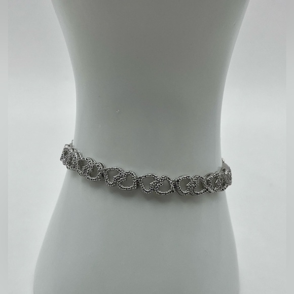 Jewelry - Heart Bolo Bracelet 925 Sterling Silver Accented Natural Diamond